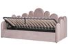 Ottoman Bed POLIGNAC Velvet Pastel Pink 90 x 200 cm (EU Single)