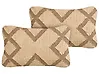 Koristetyynysetti 2 kpl GOPI 30 x 50 cm Juutti Beige Geometrinen kuvio