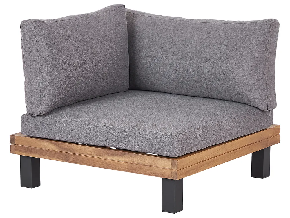 Garden Corner Sofa with Table 5 Seater FRAZZANO Modular Certified Acacia Wood Grey_932981
