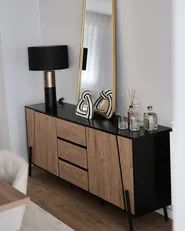 Skänk med 2 dörrar BLACKPOOL Brun/ Svart_1017783