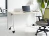 Foldable Office Desk CAVI 120 cm 60 cm with Wheels Light Brown