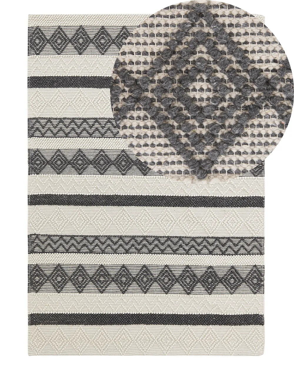 Rug DAVUTLAR Light Beige 140 x 200 cm Wool