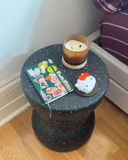 Side Table FALIRO 37 cm 37 cm Terrazzo Effect Black_1075668