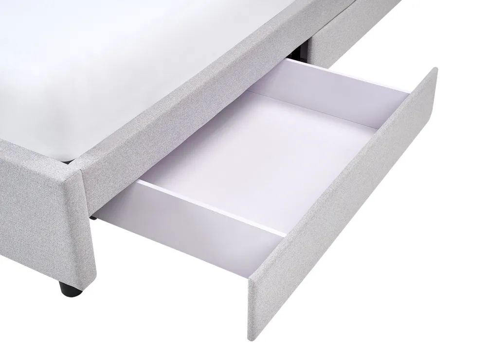 Bed with Storage Drawers without Headboard PRADES Fabric Light Grey 180 x 200 cm (EU Super King)_996118