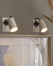 Set med 2 spotlightlampor KLIP Justerbar Metall Vit_932851