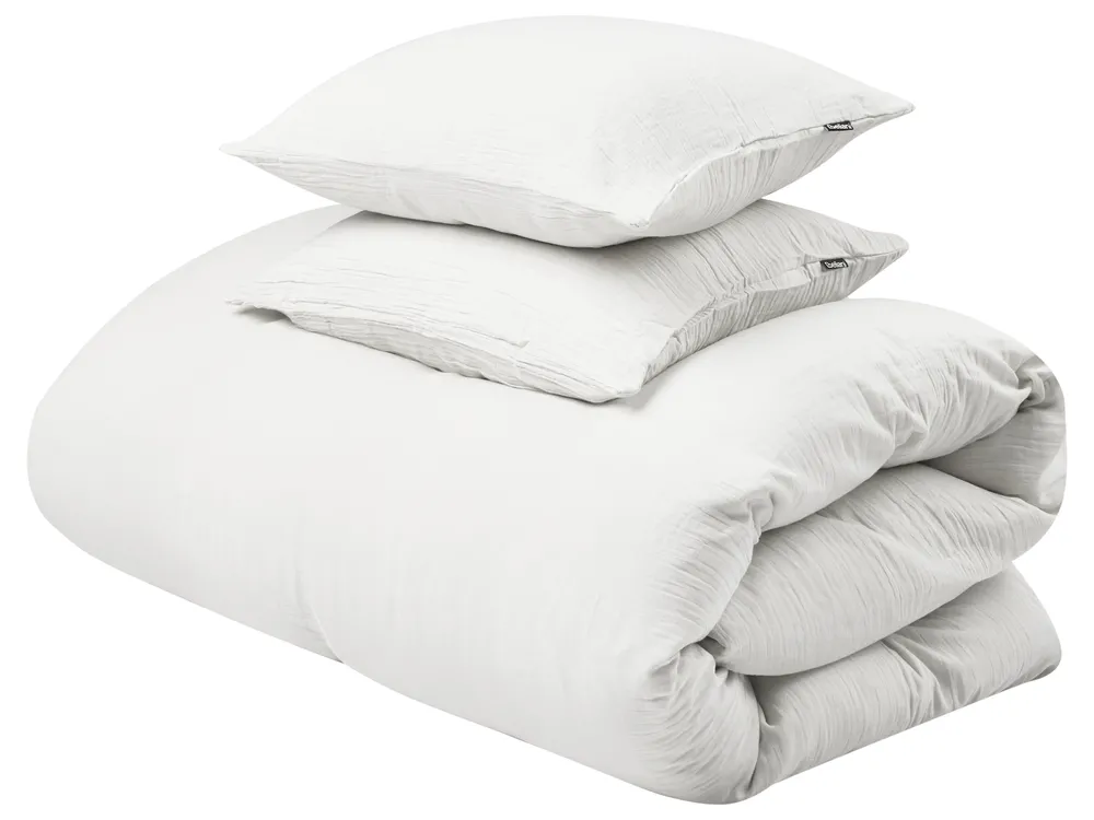 Duvet Cover Set SUMNER 220 x 240 cm Cotton Muslin Off-White_1060245
