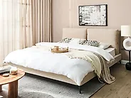 Säng med lamellram Bouclé MELLE 180 x 200 cm Beige_1178732