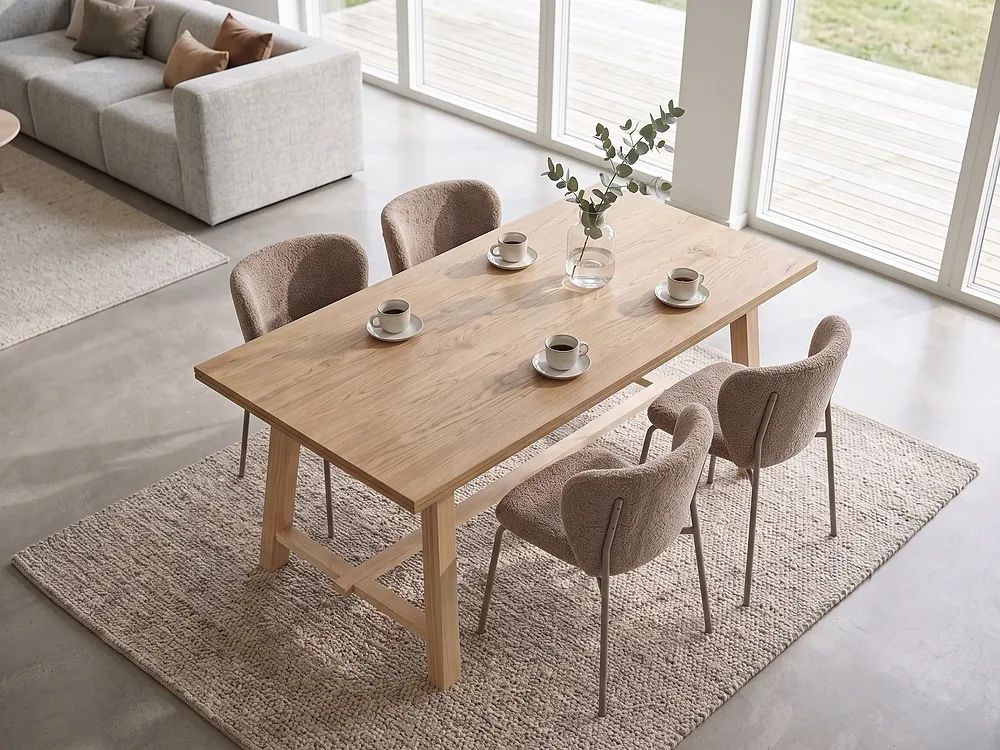 Dining Table BARNES Natural Ash Wood 160 cm 90 cm_1150894