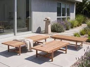 Garden Lounge Set with Table 4 Seater GIAVENO Acacia Wood Off-White_989231