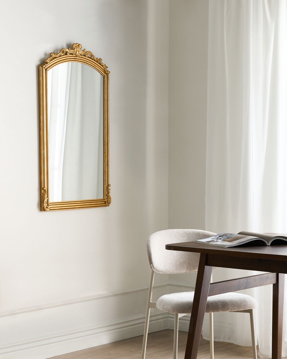 Wall Mirror GORGES 55 cm 96 cm Metal Gold