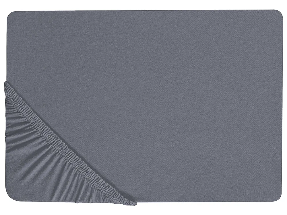 Fitted Sheet JANBU 200 x 200 cm Cotton Dark Grey