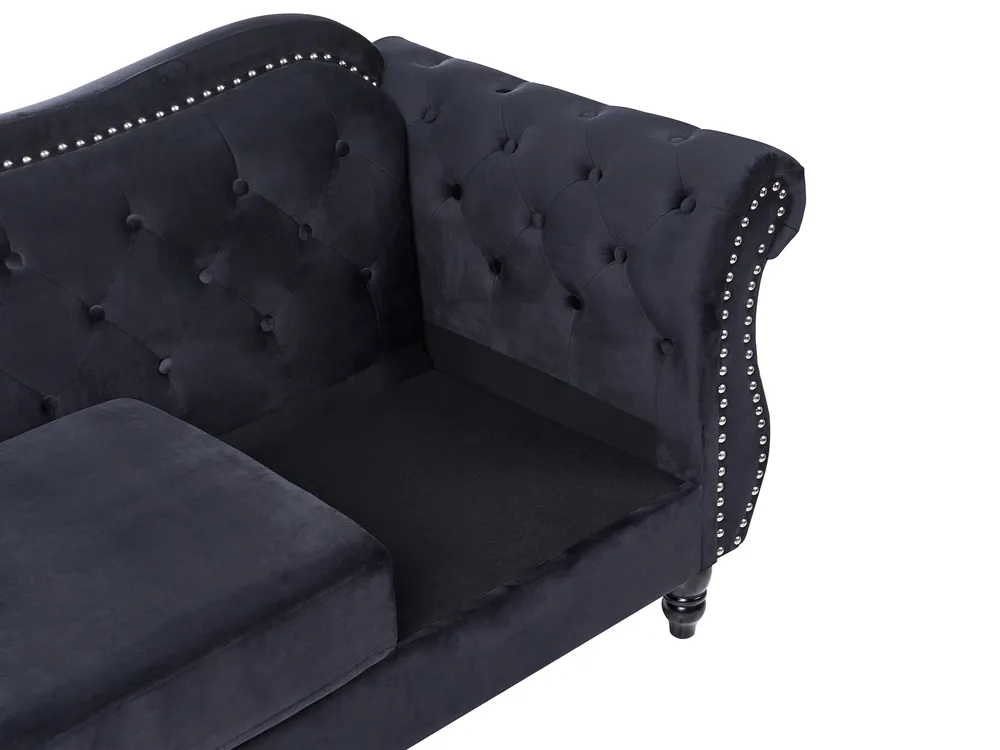 Living Room Set 5 Seater SKIEN Velvet Black_743294