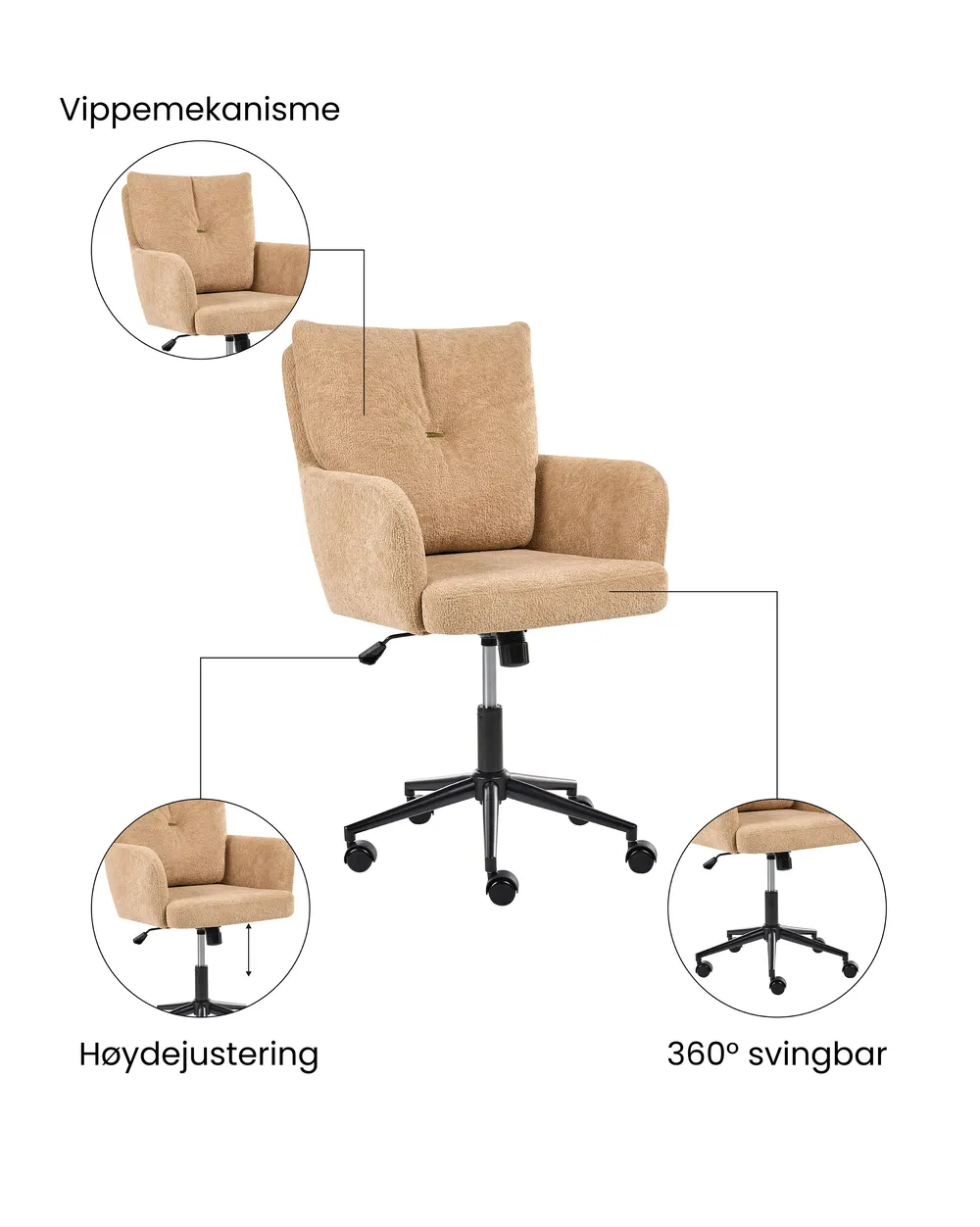 Kontorstol ALPINE Beige_1071083