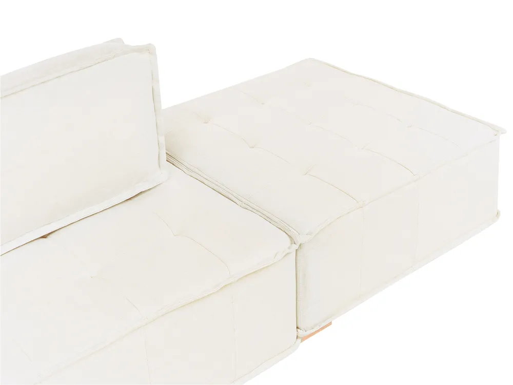 Modular U-Shape Sofa 8 Seater TIBRO Fabric Off-White_1058261