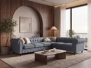 Hörnsoffa CHESTERFIELD Grå Vänstervänd_1151260