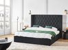 Ottoman Bed LUBBON Velvet Black 180 x 200 cm (EU Super King)