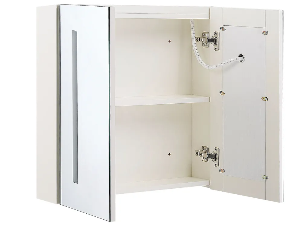 Bathroom Wall Mounted Mirror Cabinet LED CHABUNCO 60 cm 60 cm White_811260