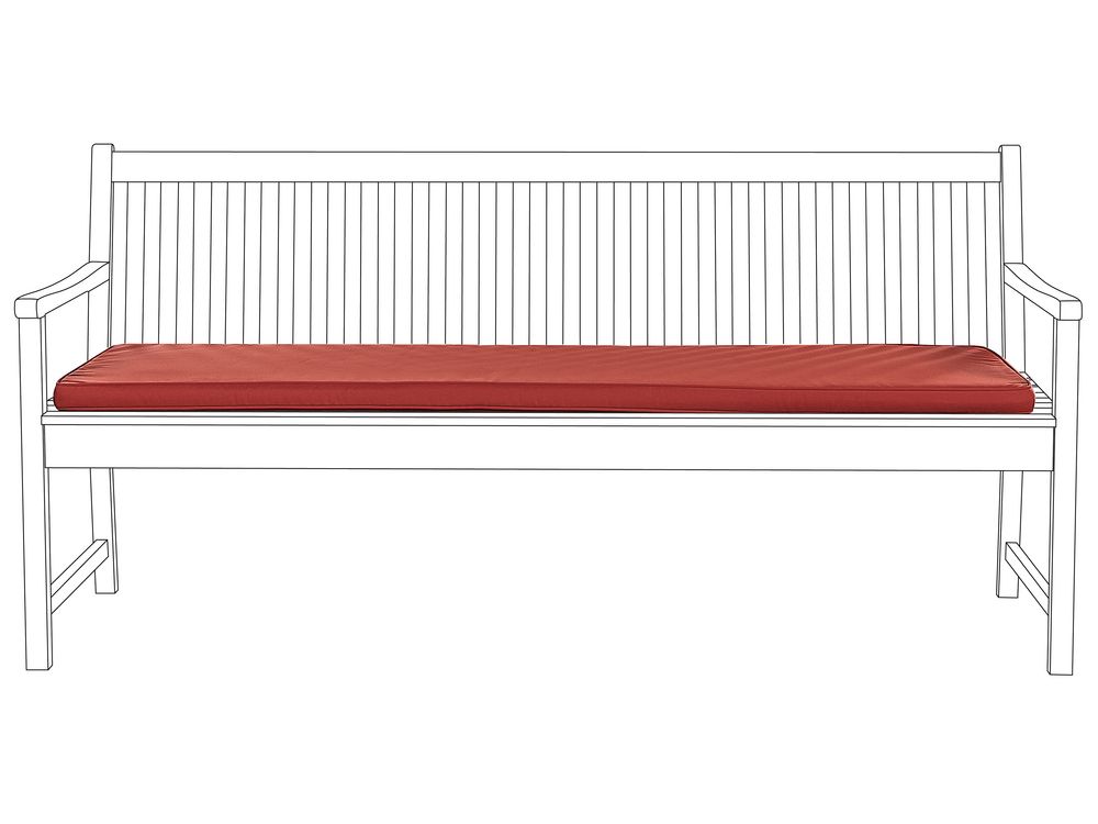 Sittdyna för bänk VIVARA 169 x 50 cm Mörkröd