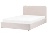 Ottoman Bed NANTERRE Fabric Light Beige 160 x 200 cm (EU King Size)_1084497