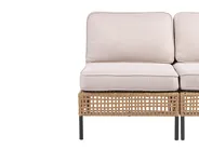 Garden Corner Sofa with Table 6 Seater OMEGANA Modular PE Rattan Light Beige_1040947