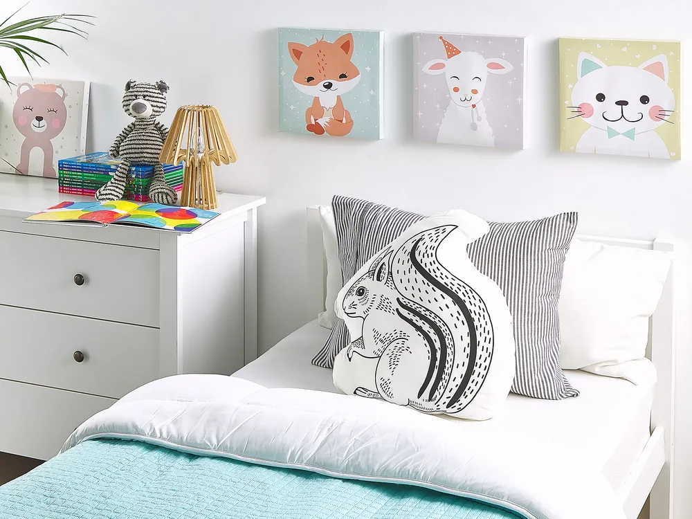 Set of 2 Decorative Cushions KOLKATA Cotton 42 x 48 cm White Squirrel