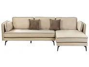 Corner Sofa 3 Seater ALTAN Velvet Beige Left Hand_878436