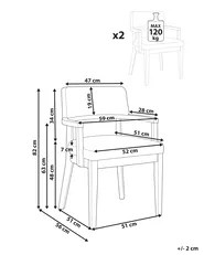 Ruokatuolisetti 2 kpl DALBO Buklee Ruskea/vaaleanbeige_949221
