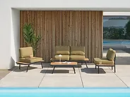 Garden Lounge Set with Table 4 Seater MINOZZO Certified Acacia Wood Olive Green_1185126