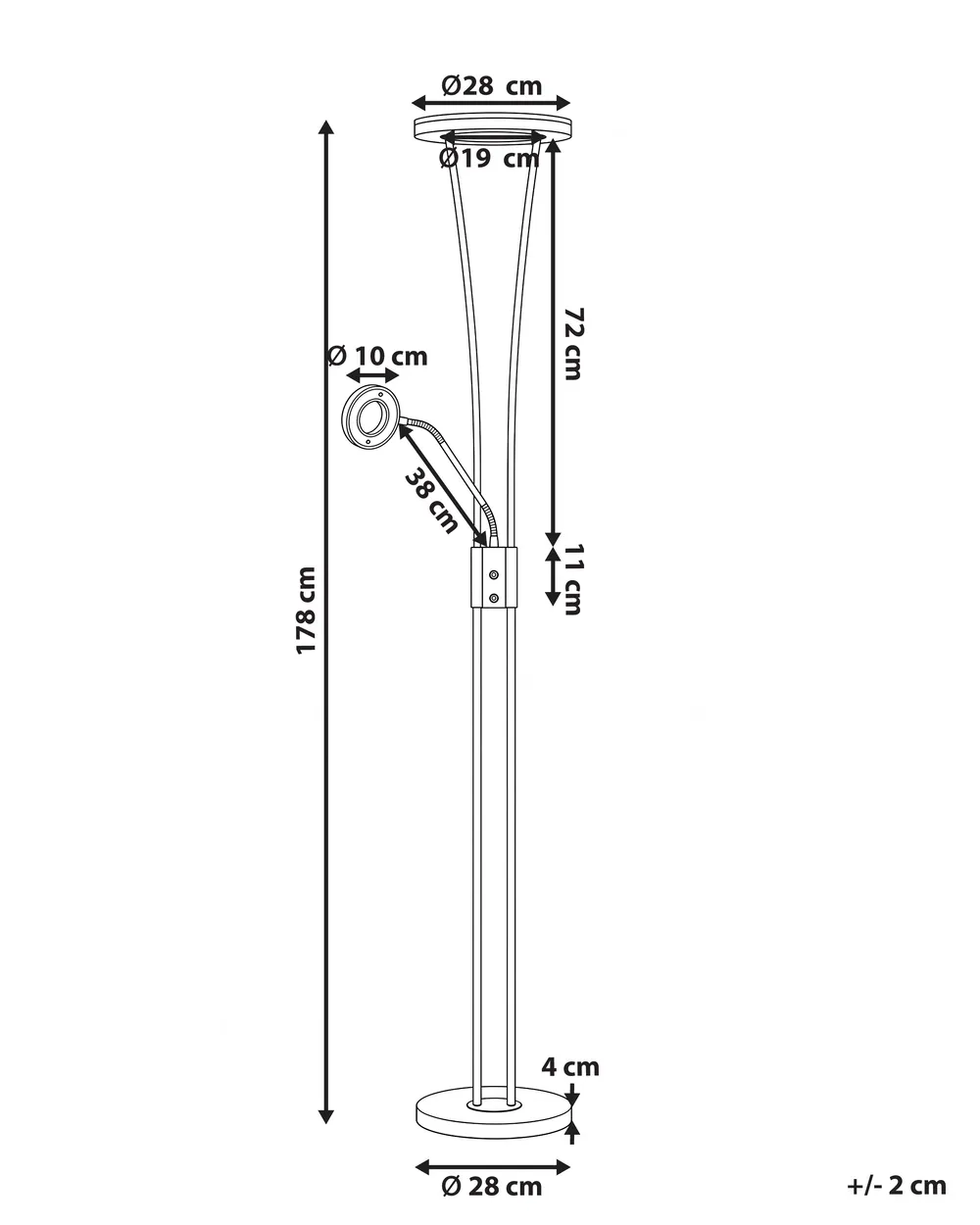 LED Floor Lamp KENNET  with Dimmer Metal Grey_1145476