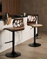 Set of 2 Bar Chairs PETERSBURG Faux Leather Beige/ Black