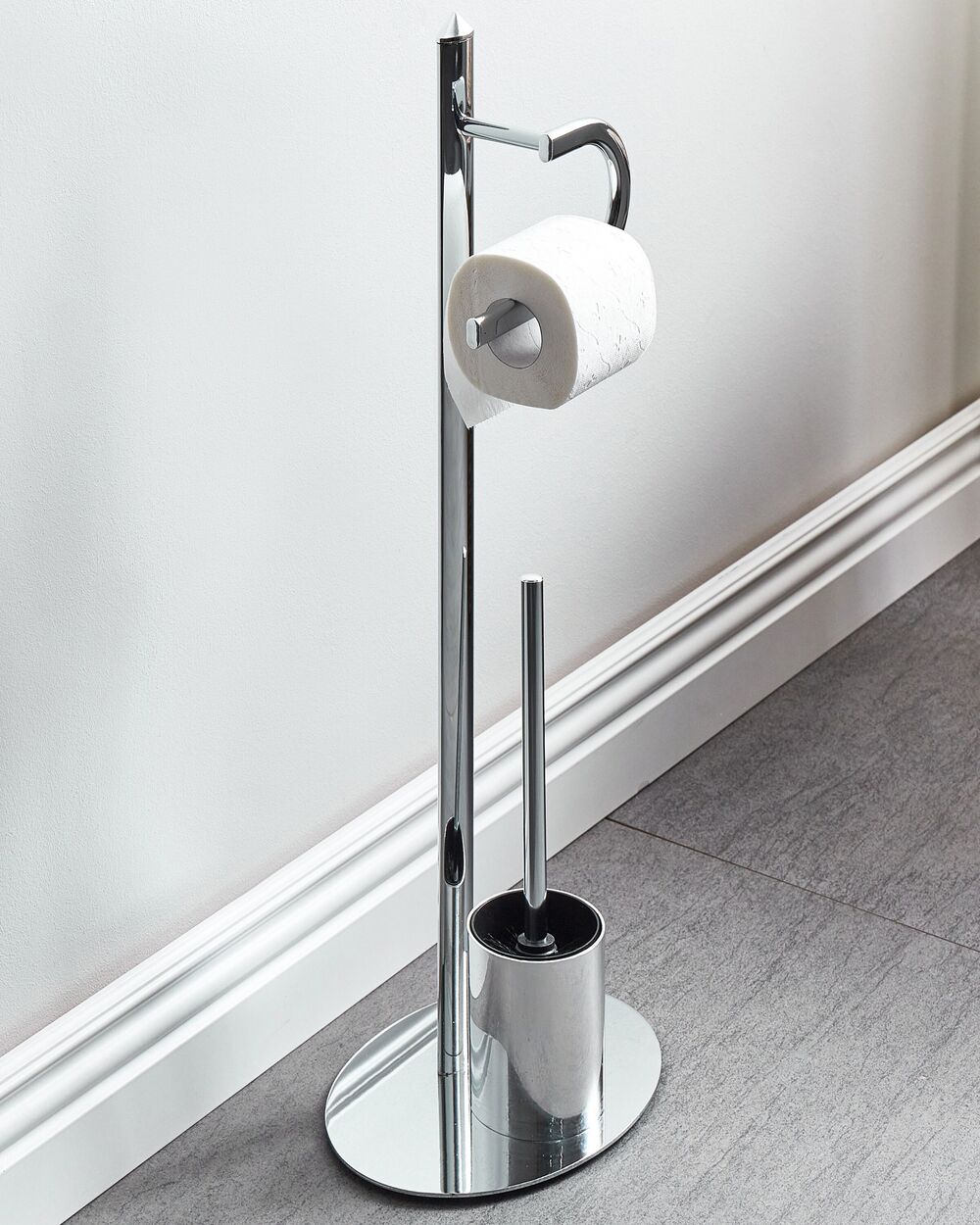 Toilet Roll and Brush Holder SARTO Metal Silver