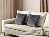 Set of 2 Decorative Cushions ALYSSUM 45 x 45 cm Velvet Grey Trellis Pattern
