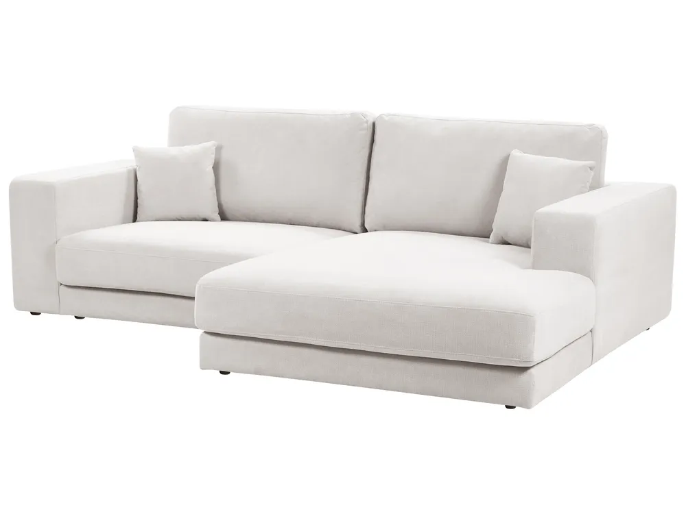 Corner Sofa 3 Seater LOFOTEN Fabric Off-White Left Hand_900421
