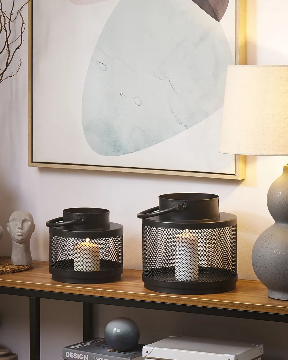 Lantern YAMDENA 24 cm Metal Black