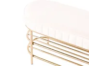 2 Tier Shoe Bench VERGENNES Velvet Beige_1186273