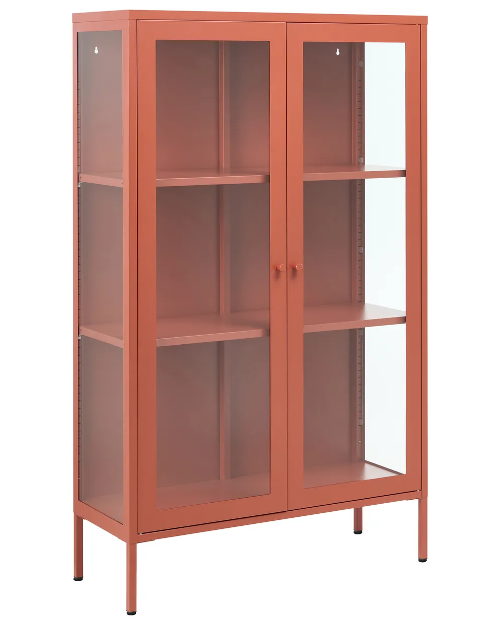 Glass Display Cabinet NASH 90 cm Metal Golden Brown