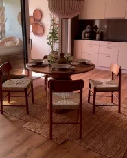 Set med 2 matstolar DIGNE Trä Brun_1064493