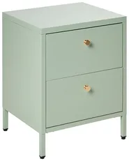 2 Drawer Bedside Table KYLEA Metal Mint Green_1053245