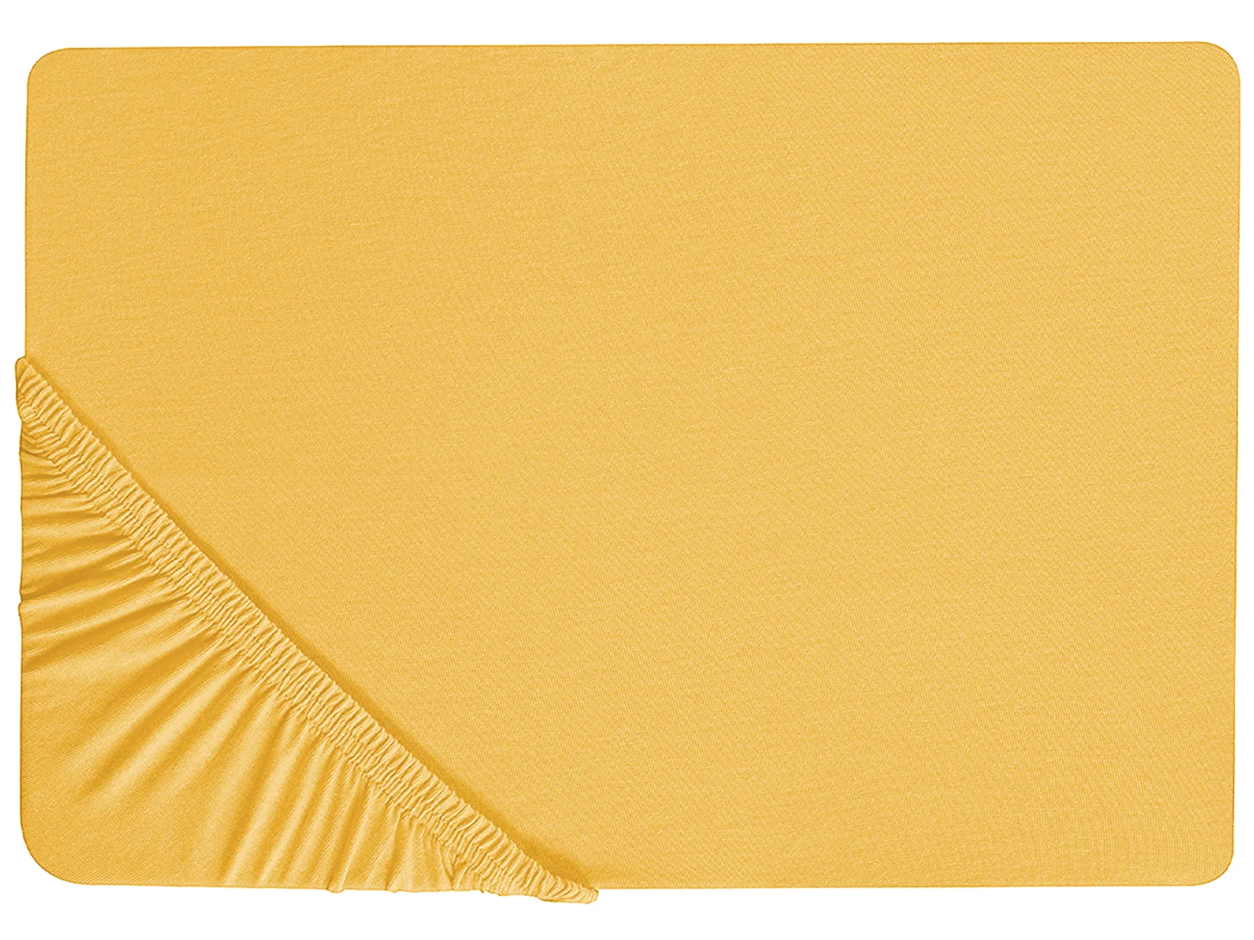 Fitted Sheet JANBU 140 x 200 cm Cotton Mustard_845286