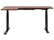 Kulmatyöpöytä sähkösäädettävä DESTIN 160 cm 110 cm Ruskea/musta Vasen_795442