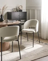 Set of 2 Dining Chairs PENNY Fabric Light Beige_1007306