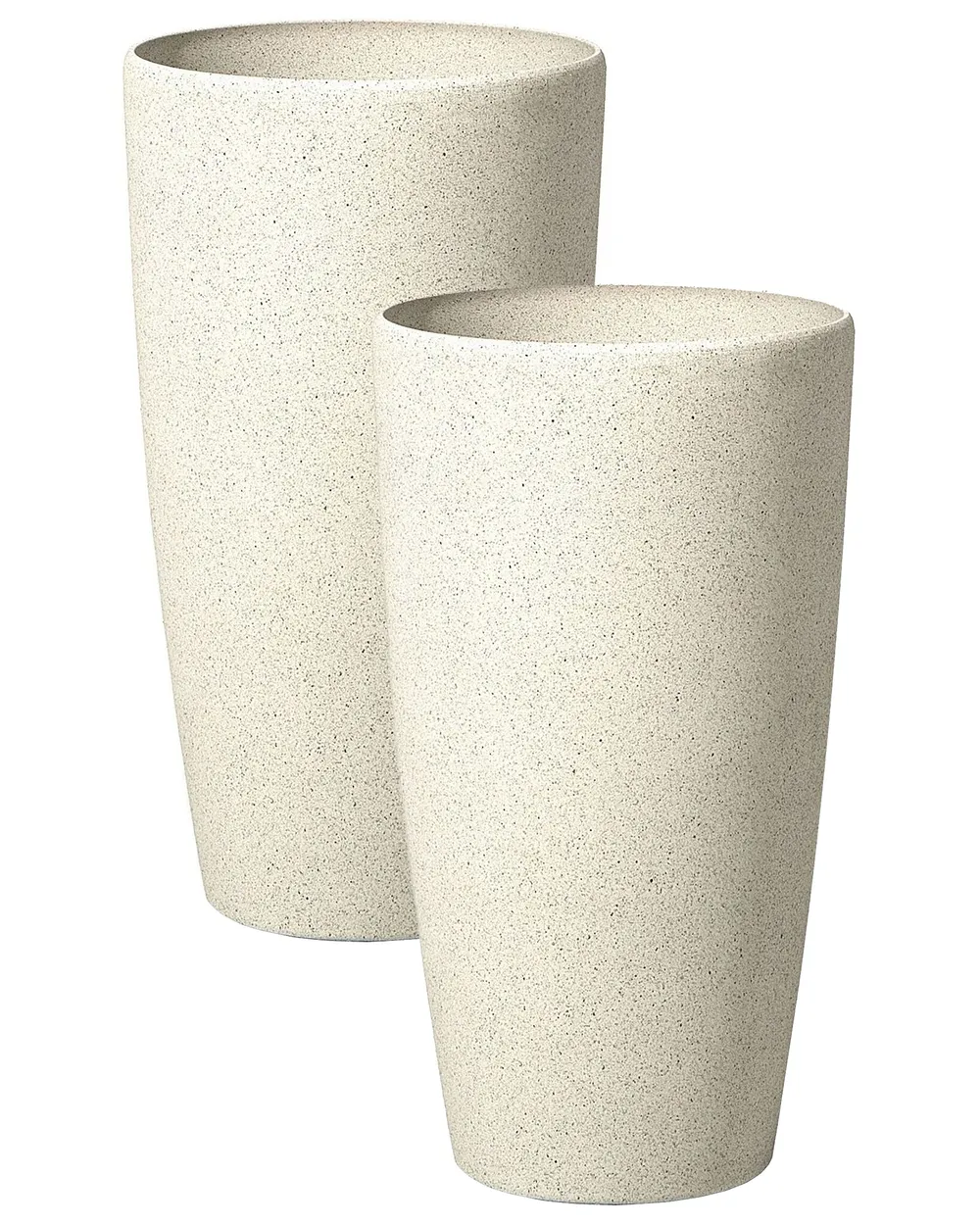 Set of 2 Plant Pots ABDERA 31 cm Light Beige