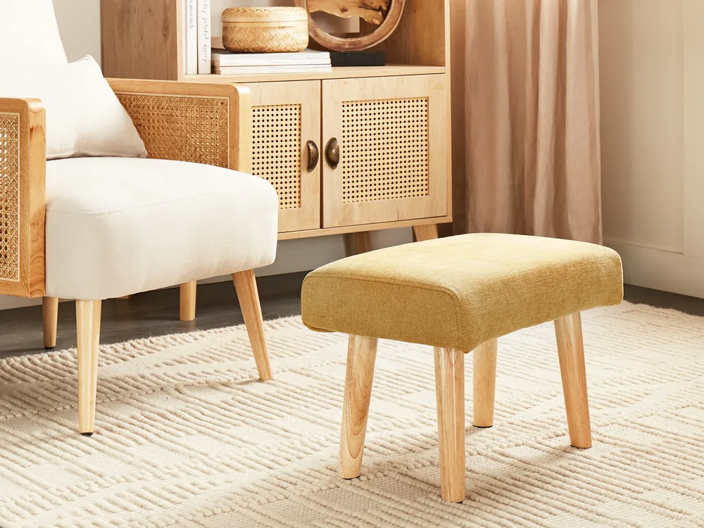 Footstool TAKOMA II Fabric Yellow
