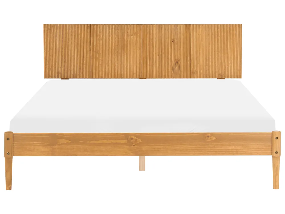 Bedroom Set Pine Wood AMBAZAC 160 x 200 cm (EU King Size) Light Brown_1118976
