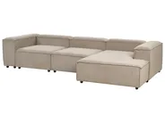 Modular Corner Sofa 4 Seater ARDAL Corduroy Light Brown Left Hand_940674