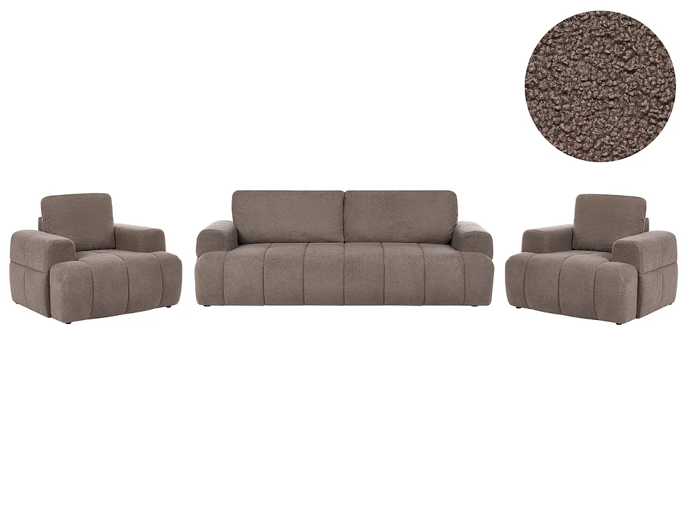 Sofagruppe 5-seters NARILLA Bouclé Gråbrun