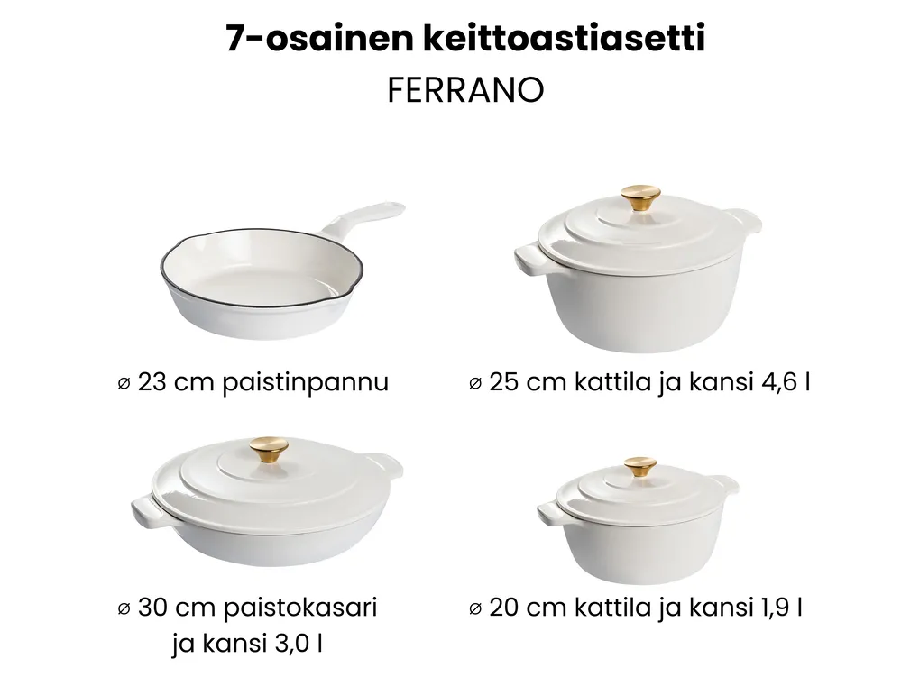 Valurautasetti 7 osaa FERRANO Luonnonvalkoinen_1073582