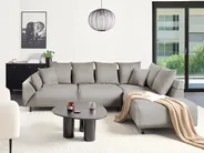 Corner Sofa 4 Seater LUNNER Corduroy Light Grey Left Hand_961077