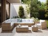 Garden Lounge Set with Table 8 Seater XXL Modular PE Rattan Light Brown Right Hand