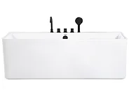 Badkar med rygg mot väggen QUATRE 1700 x 750 mm Vit_1150293